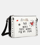 Energy 3 compartments white crossbody bag