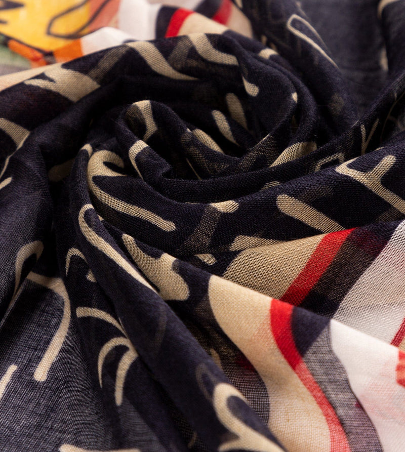 Magic Souls navy print scarf