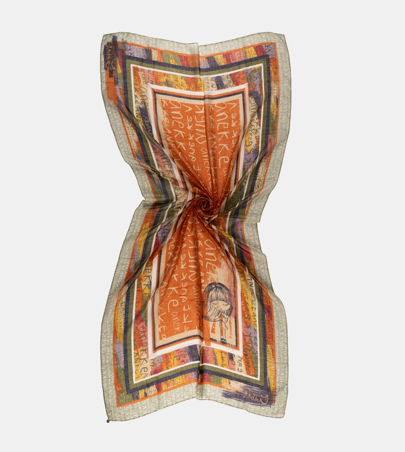 Magic Souls ochre print scarf
