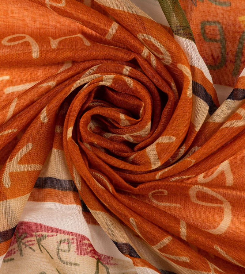 Magic Souls ochre print scarf