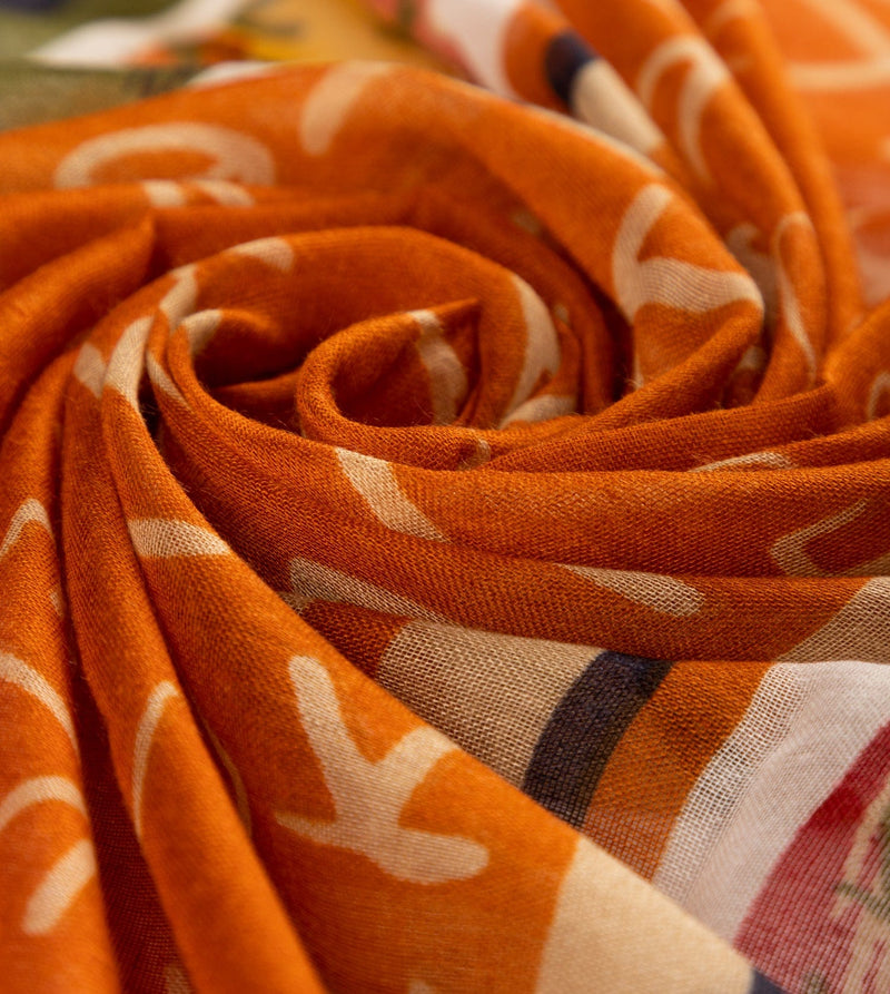 Magic Souls ochre print scarf
