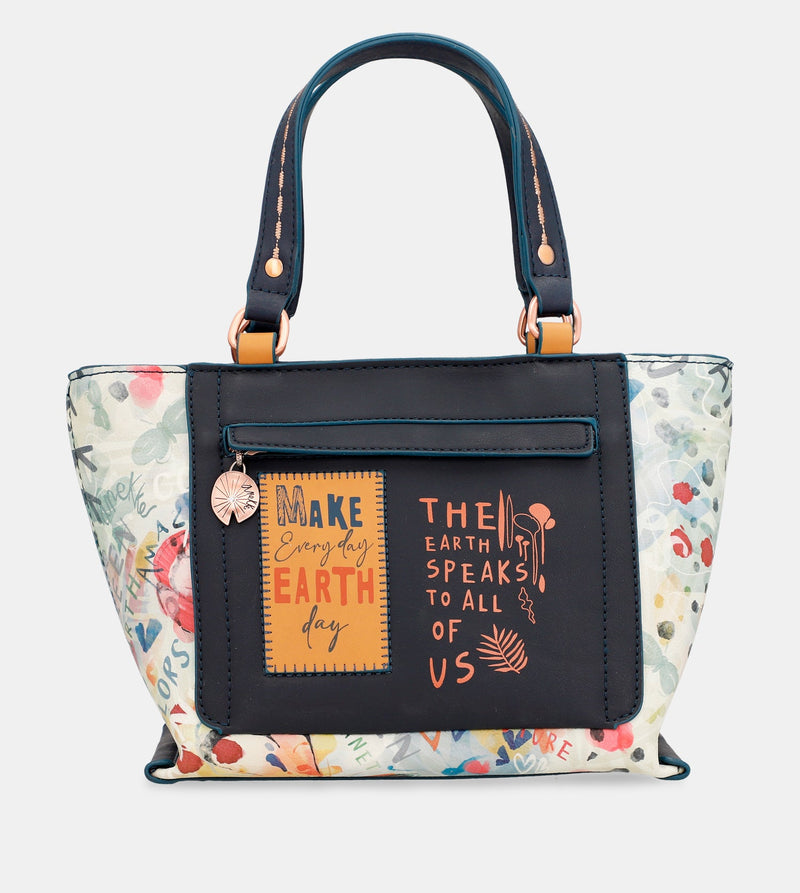 Nature Pachamama navy blue tote bag