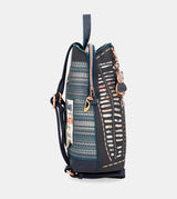 Nature Pachamama navy blue backpack with 3 compartments