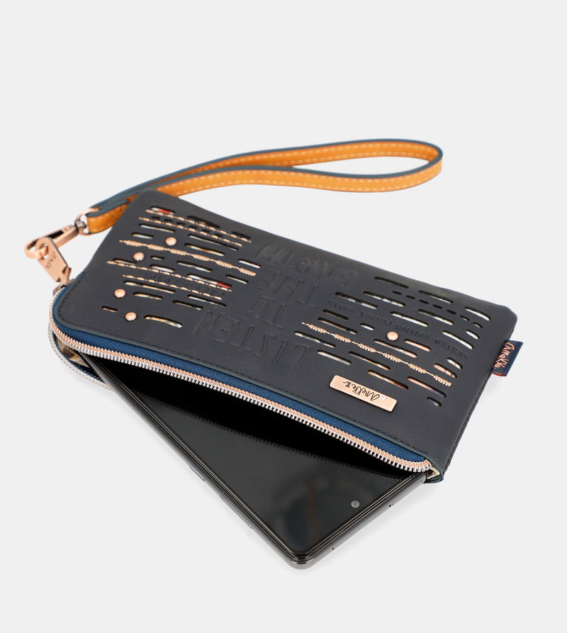 Navy blue RFID wallet Nature Pachamama