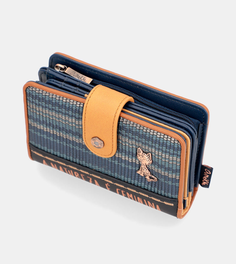 Nature Pachamama medium RFID wallet navy blue