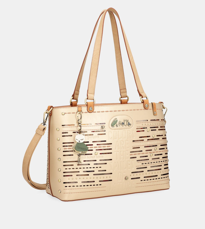 Nature Pachamama large golden tote bag