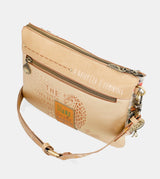 Nature Pachamama golden crossbody bag with two compartments