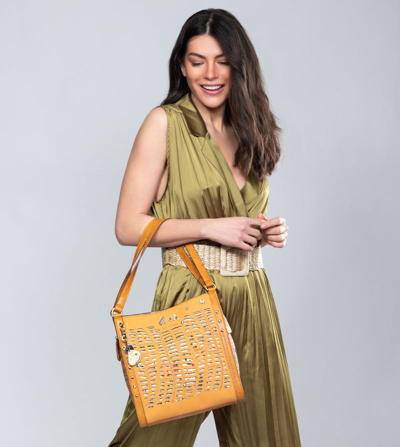 Nature Pachamama ochre crossbody bag