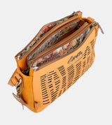 Nature Pachamama ochre crossbody bag with 3 compartments