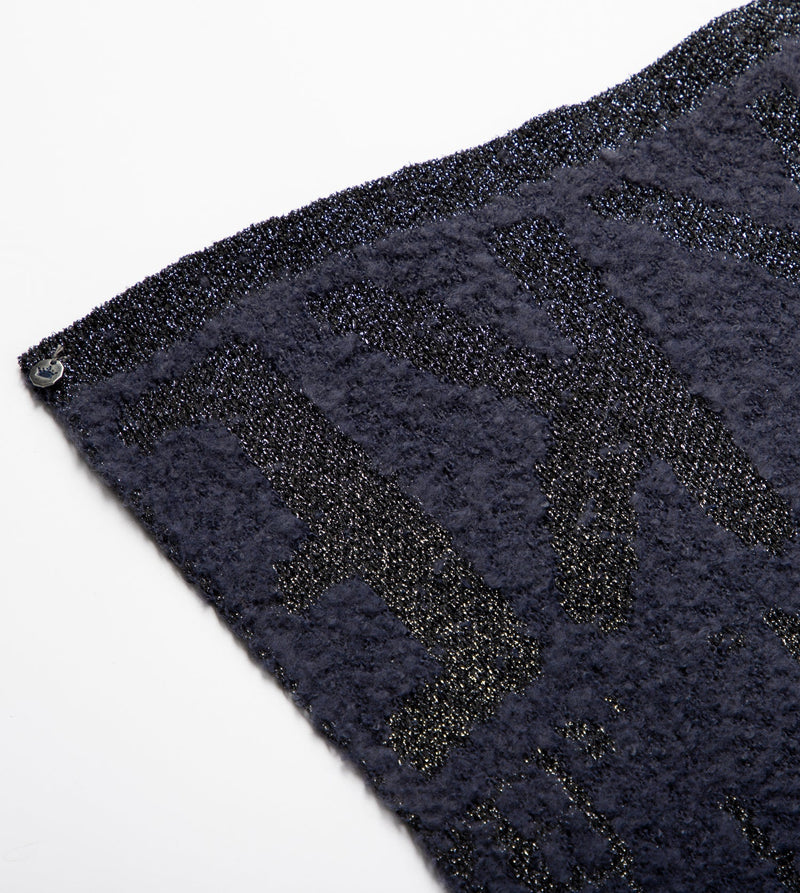 Navy blue logomania scarf.