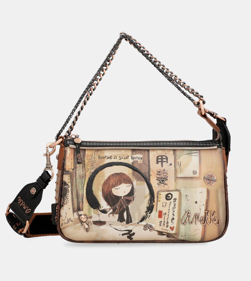 Shōen metal handle baguette bag