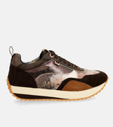 Brown Palette Patterned Sports Sneakers