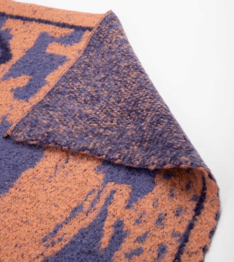 Blue and terracotta Contemporary scarf.