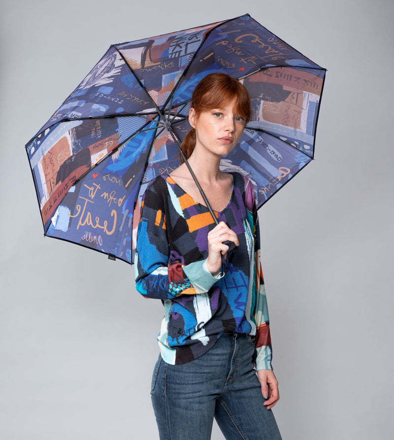 Contemporary manual folding umbrella