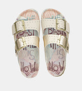 Women's gold bio sandals