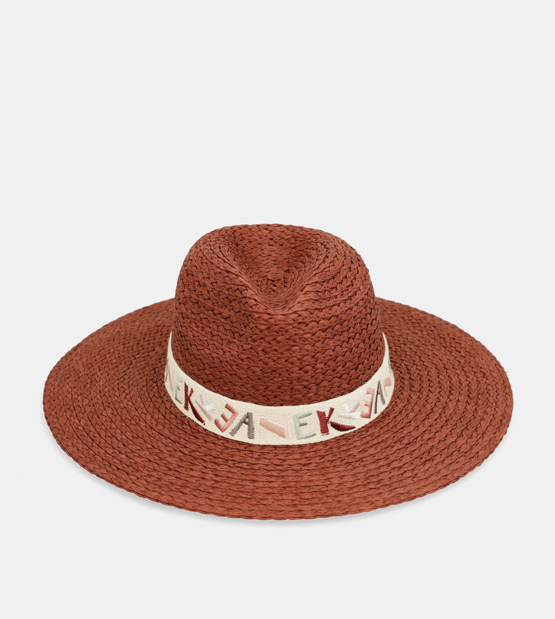 Terracotta raffia hat