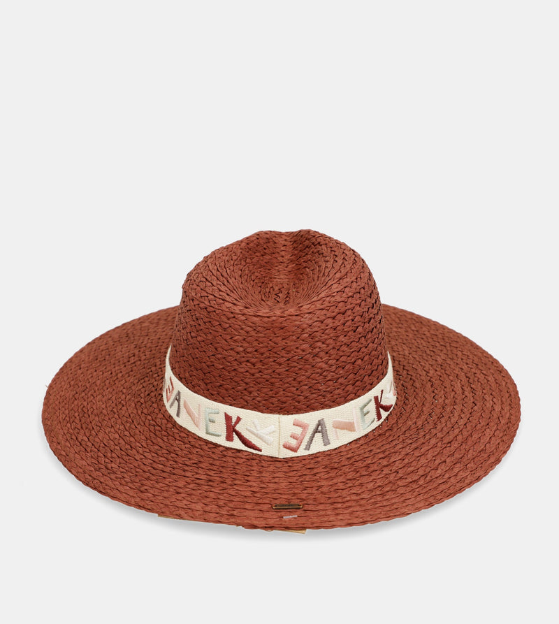 Terracotta raffia hat