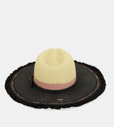 Contrast raffia hat