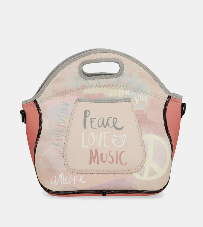 Peace & Love neoprene lunch bag