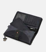 Studio navy blue flexible large RFID wallet