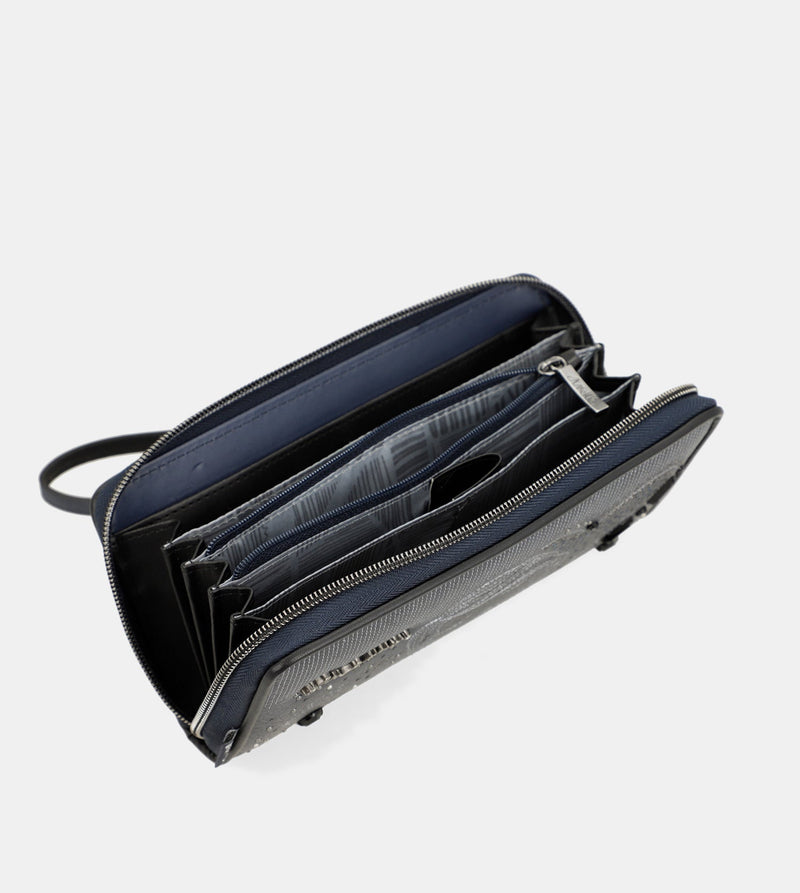 Studio navy blue large RFID wallet