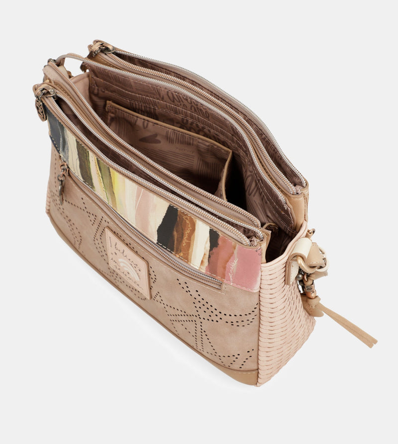 Studio nude 3-compartment crossbody bag