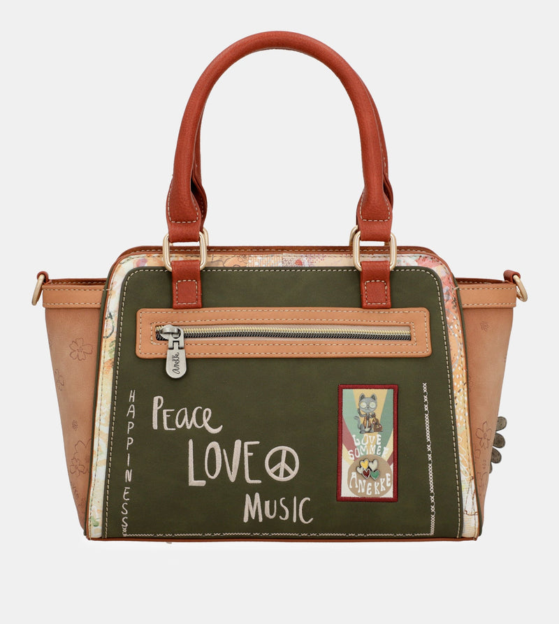 Peace & Love camel bowling bag