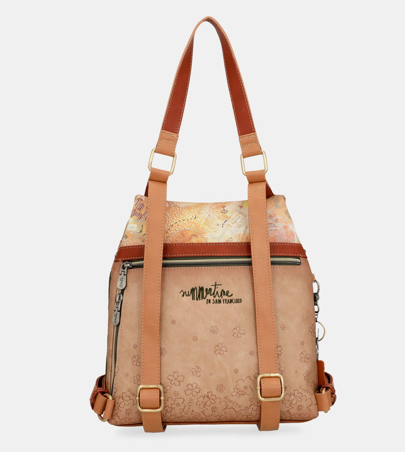 Anekke Peace & Love camel anti-theft backpack