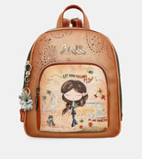 Peace & Love camel medium backpack