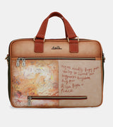 Peace & Love camel briefcase