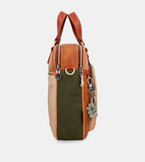 Peace & Love camel briefcase