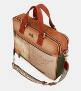 Peace & Love camel briefcase