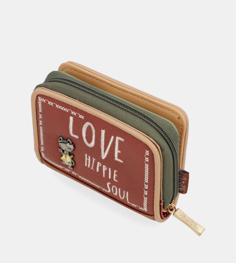 Peace & Love camel RFID wallet