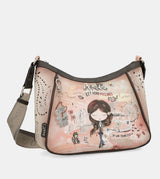 Peace & Love pink crossbody bag