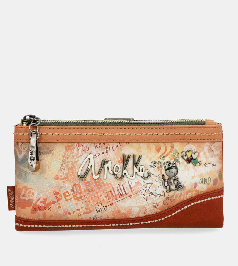 Flowers flexible large RFID wallet