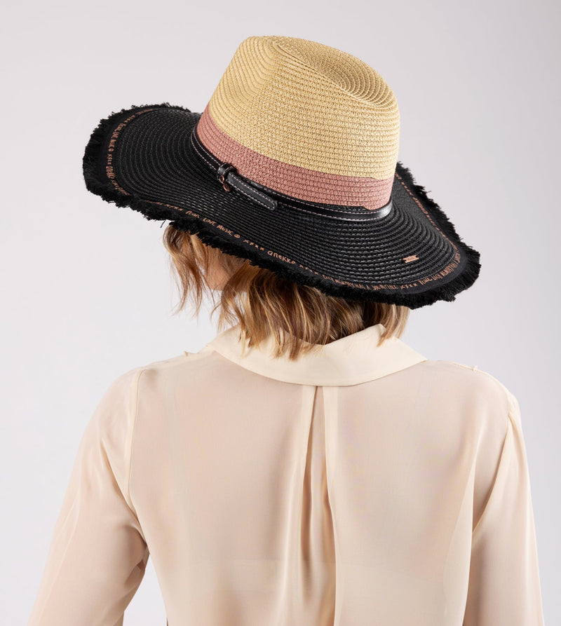 Contrast raffia hat