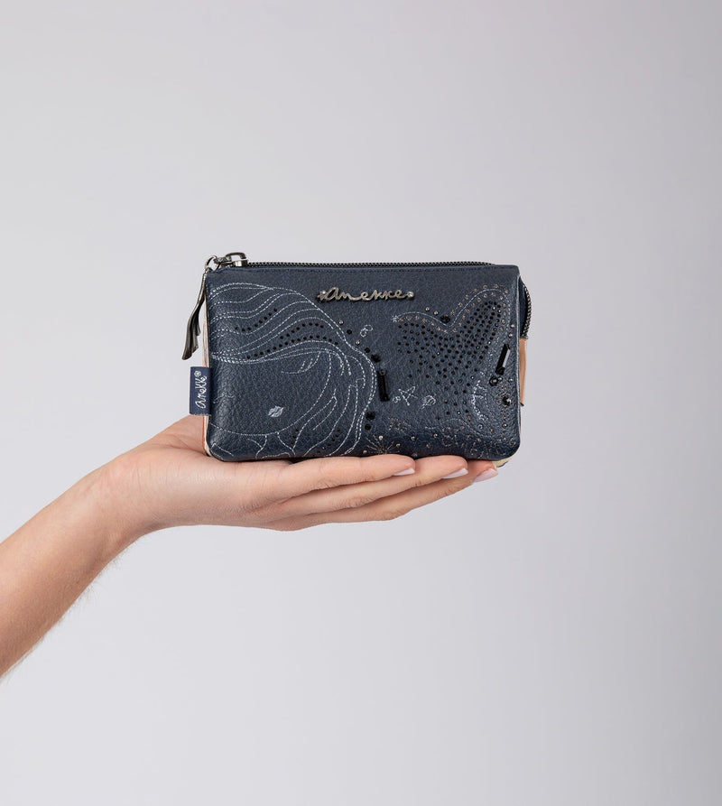 Studio navy blue triple coin purse