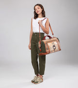 Peace & Love camel travel bag