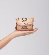 Peace & Love camel coin purse with flap