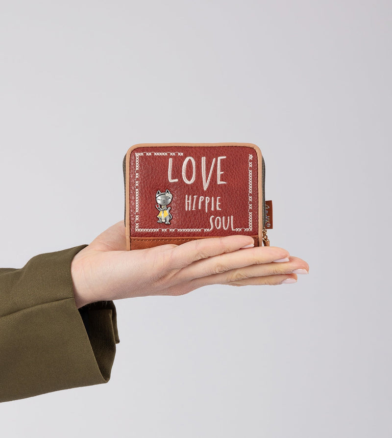 Peace & Love camel RFID wallet