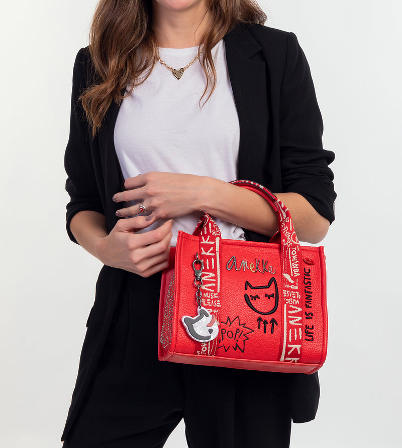 Energy red tote bag